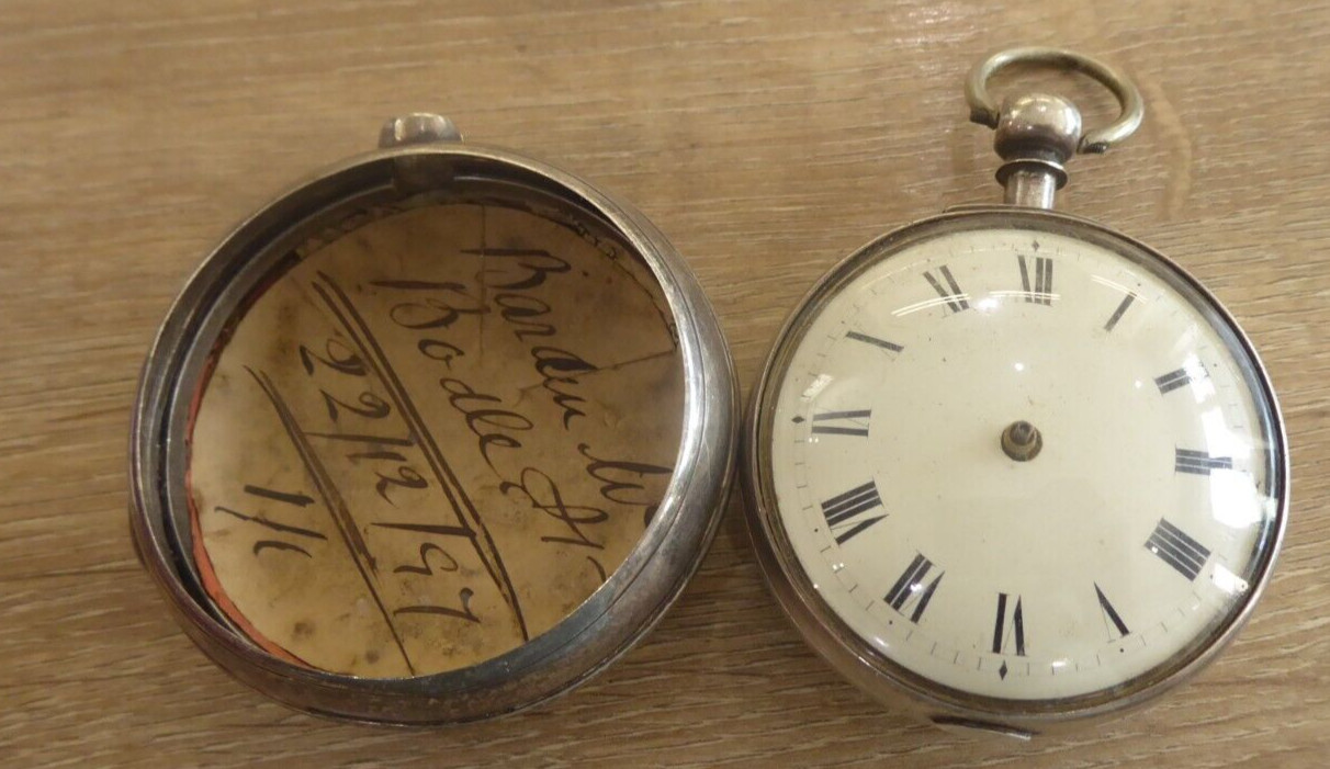 HASTINGS ROBERT WESTON SILVER FUSEE VERGE PAIR CASED POCKET WATCH