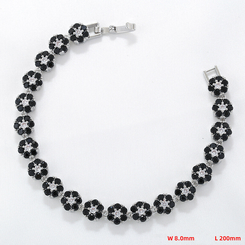 Charm Colorful Flower Tennis Chain Necklace Bracelet Jewelry Women Girl Choker