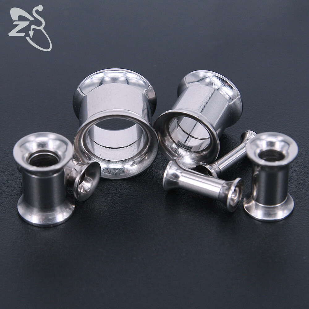 1 Pair 2-20mm Stainless Steel Ear Tapers 3 in 1 Double Flared Ear Plug Tunnels