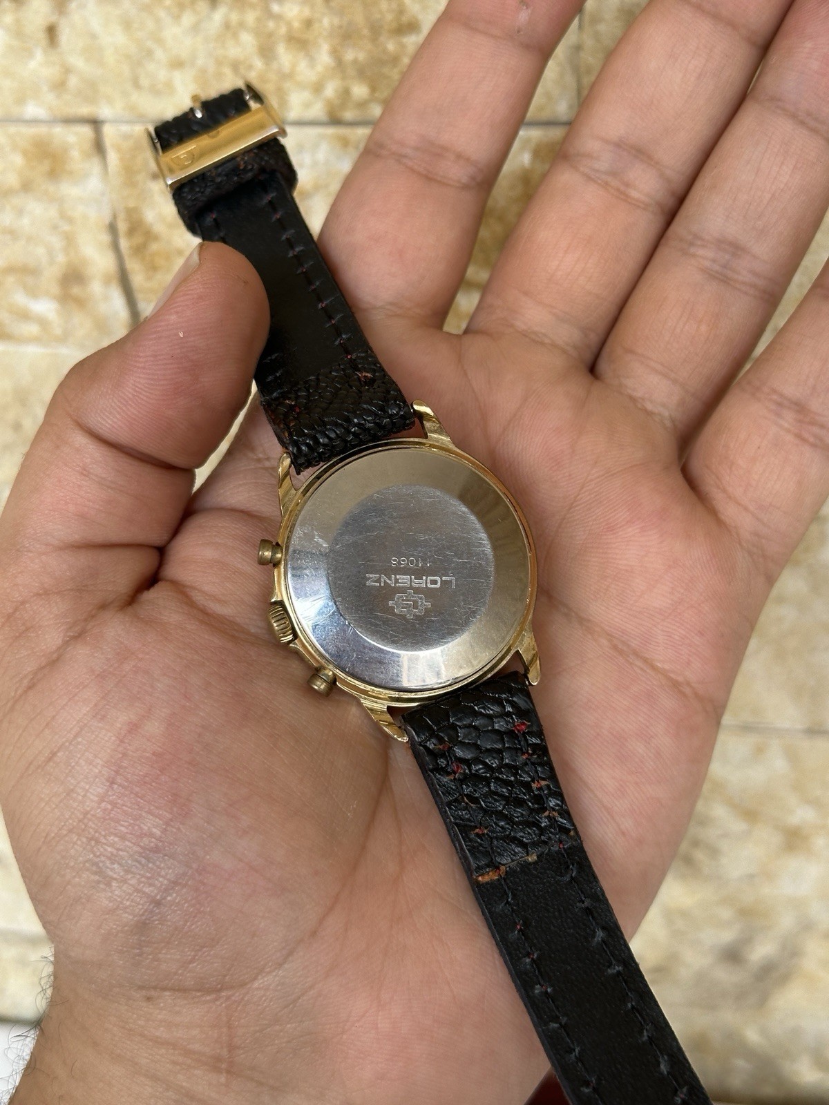 Vintage Lorenz Chronograph Moonphase Valjoux 7768 Mechanical Gold Plated 39mm