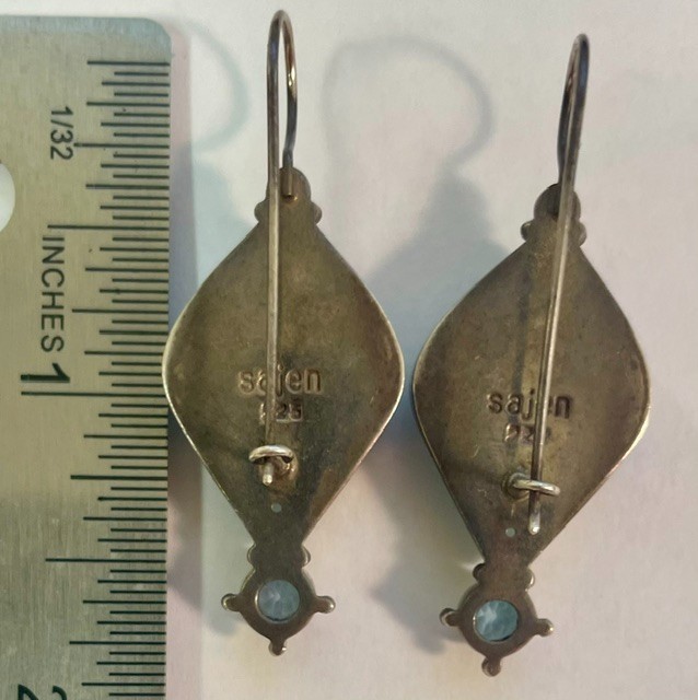 RARE Beautiful Vintage SAJEN Sterling Silver 925 Earrings