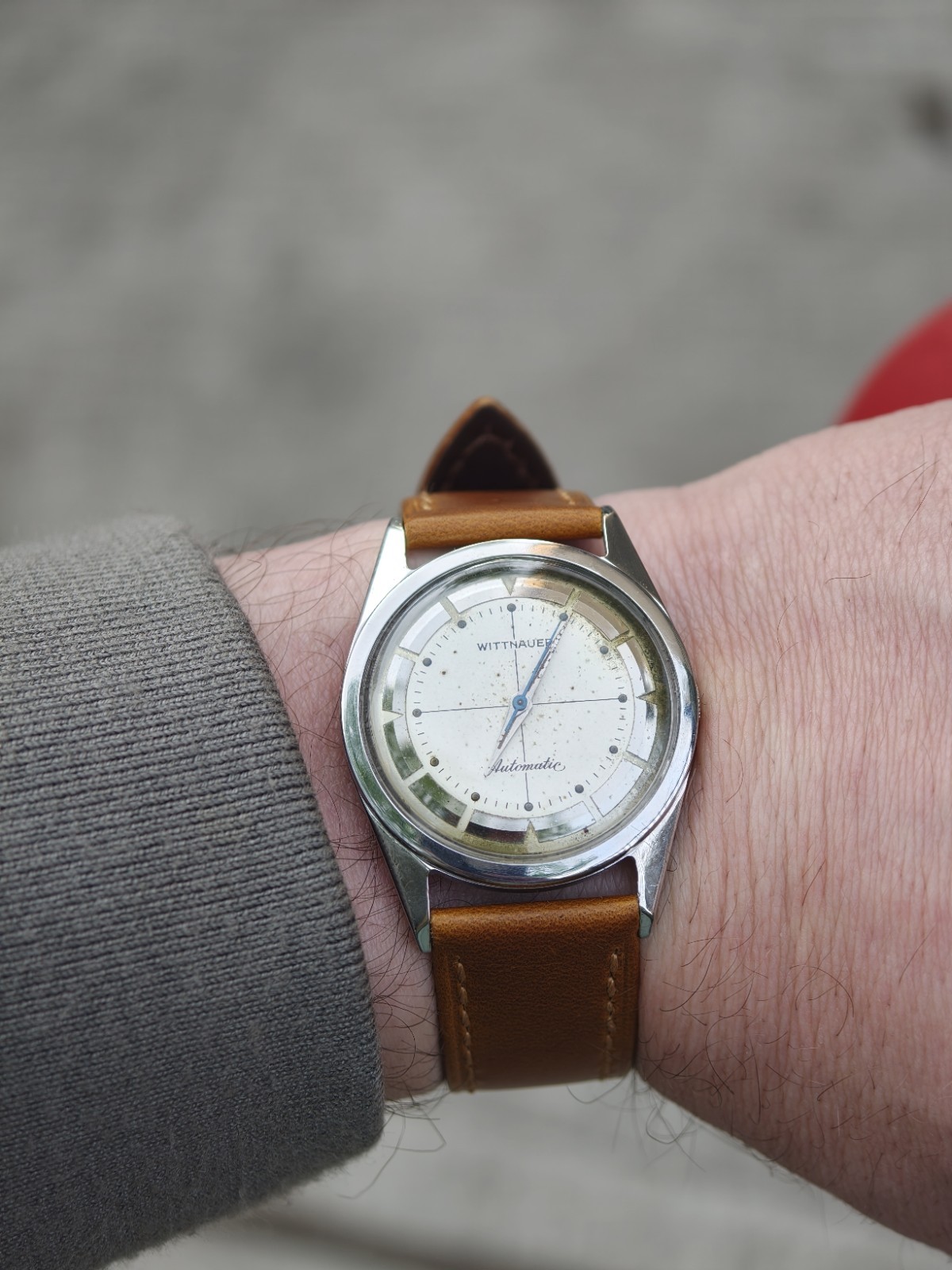 VINTAGE WITTNAUER COMPRESOR 1954 Cal. 11ARG 34mm Seis Made Tuxedo Dial