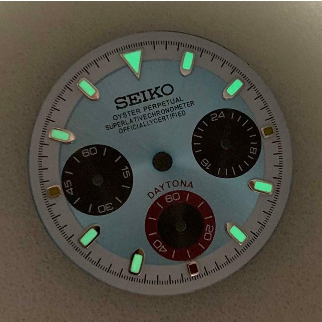 29.5MM Colorful Multi-functional Watch Dial Green Luminous for VK63 Movement