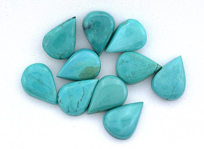 ONE 13.5mm x 9.5mm 13.5 x 9.5 Pear Natural Turquoise Cabochon Cab Gem Gemstone
