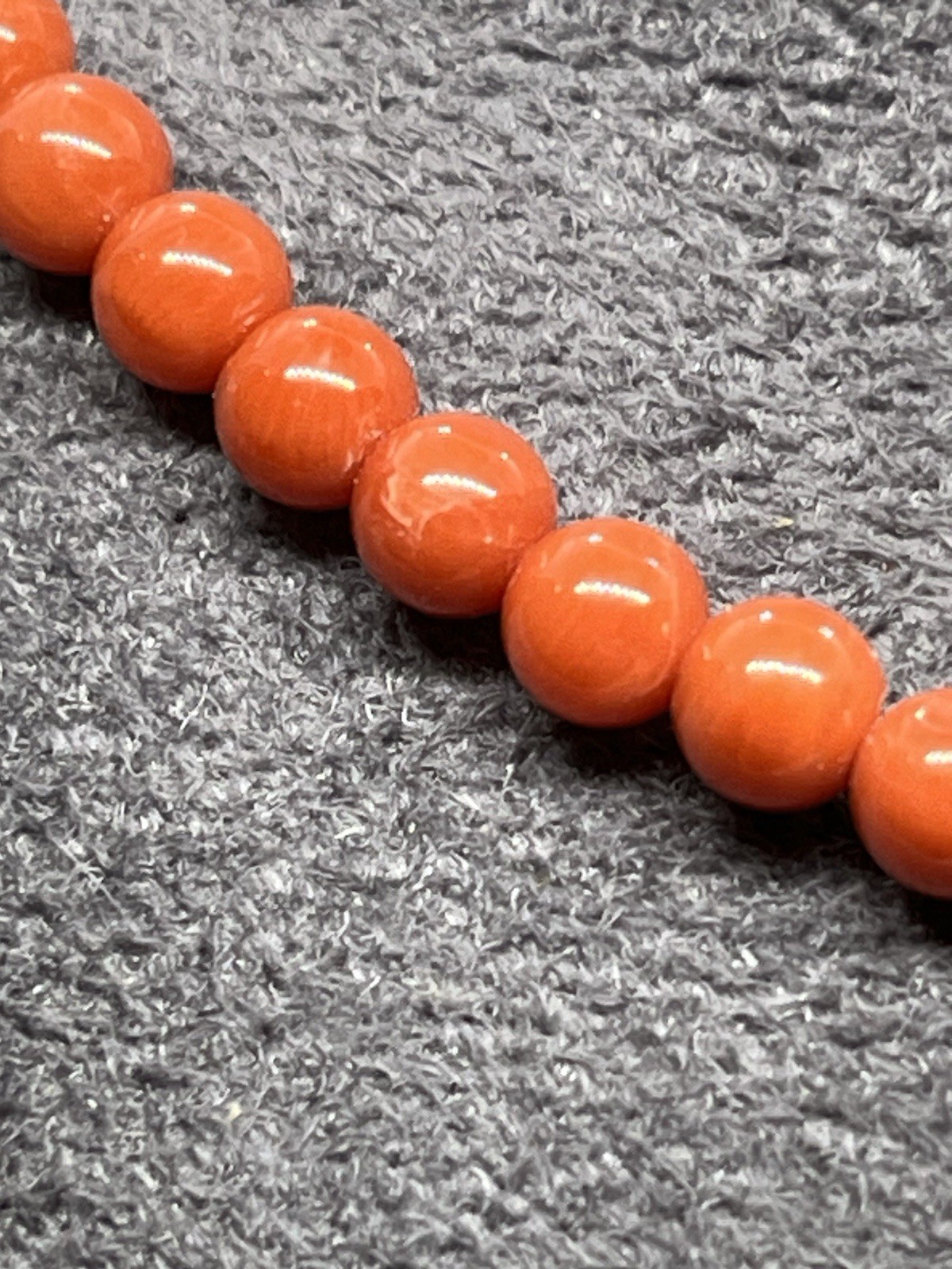 Natural Mediterranean Coral Necklace 5mm With 18kt Clasp – Handmade
