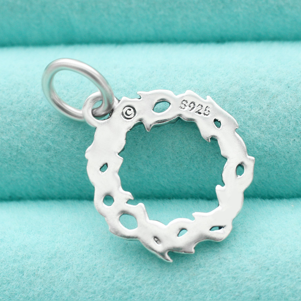 925 Sterling Silver Crown Of Thorns Pendant Jesus Charm Christian Spiritual