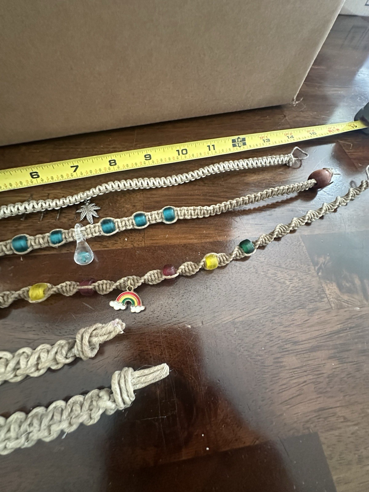 Handmade Hemp Necklace And Bracelet Lot