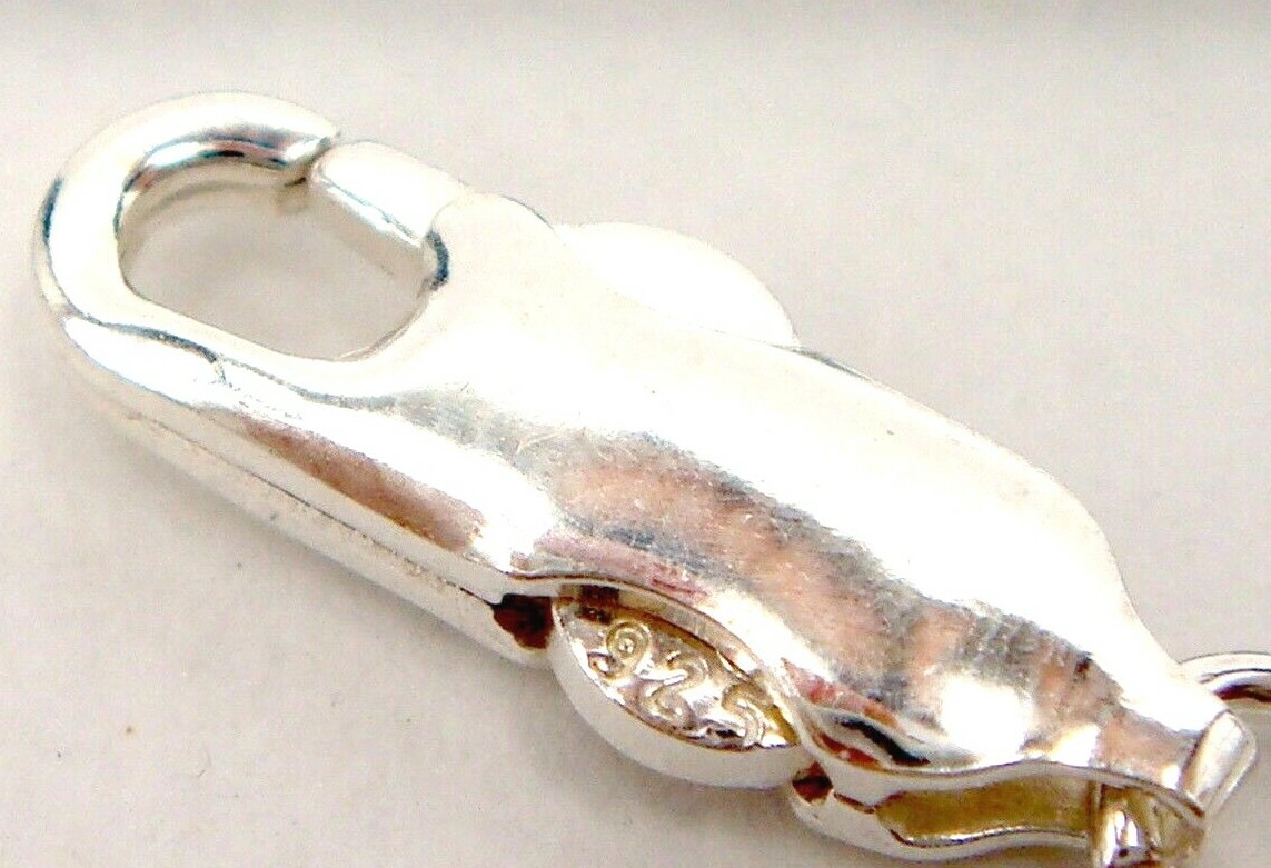 .925 Sterling Silver Double Push Lock Lobster Clasp Jaw Hook 13.5x5mm for Chain