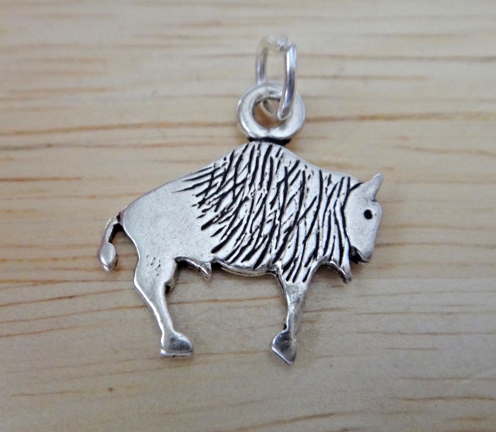 Sterling Silver 19×17 2gram Flat Buffalo Bison Charm