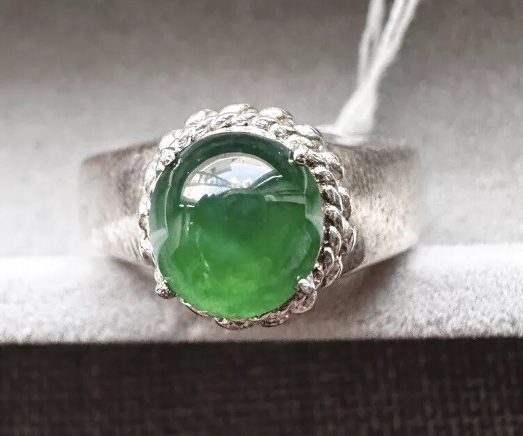 1.39CARET NATURAL BURMA JADEITE JADE TYPE A LOOSE GEMSTONE GREEN COLOR