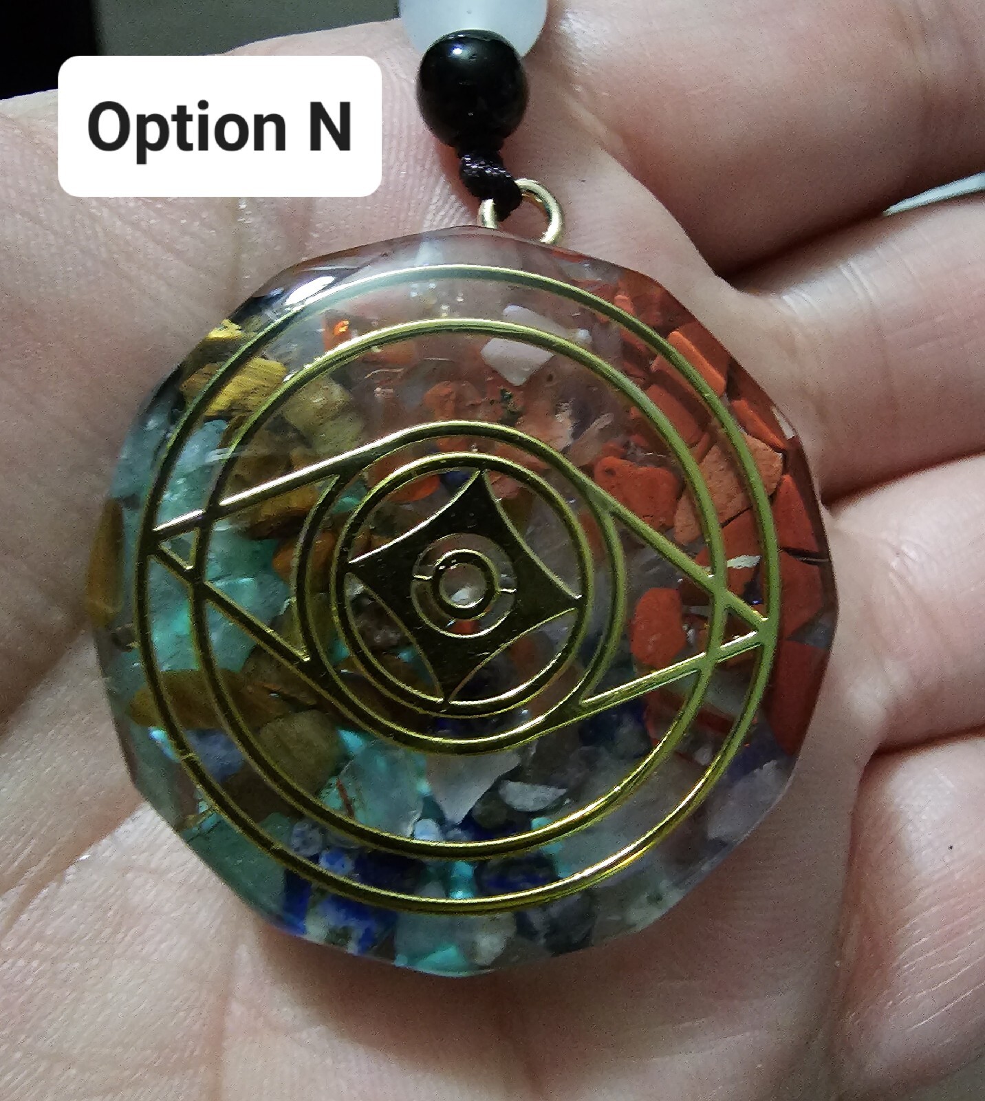 Orgonite 7 Chakra Healing Necklace EMF Protection, Meditation, Reiki