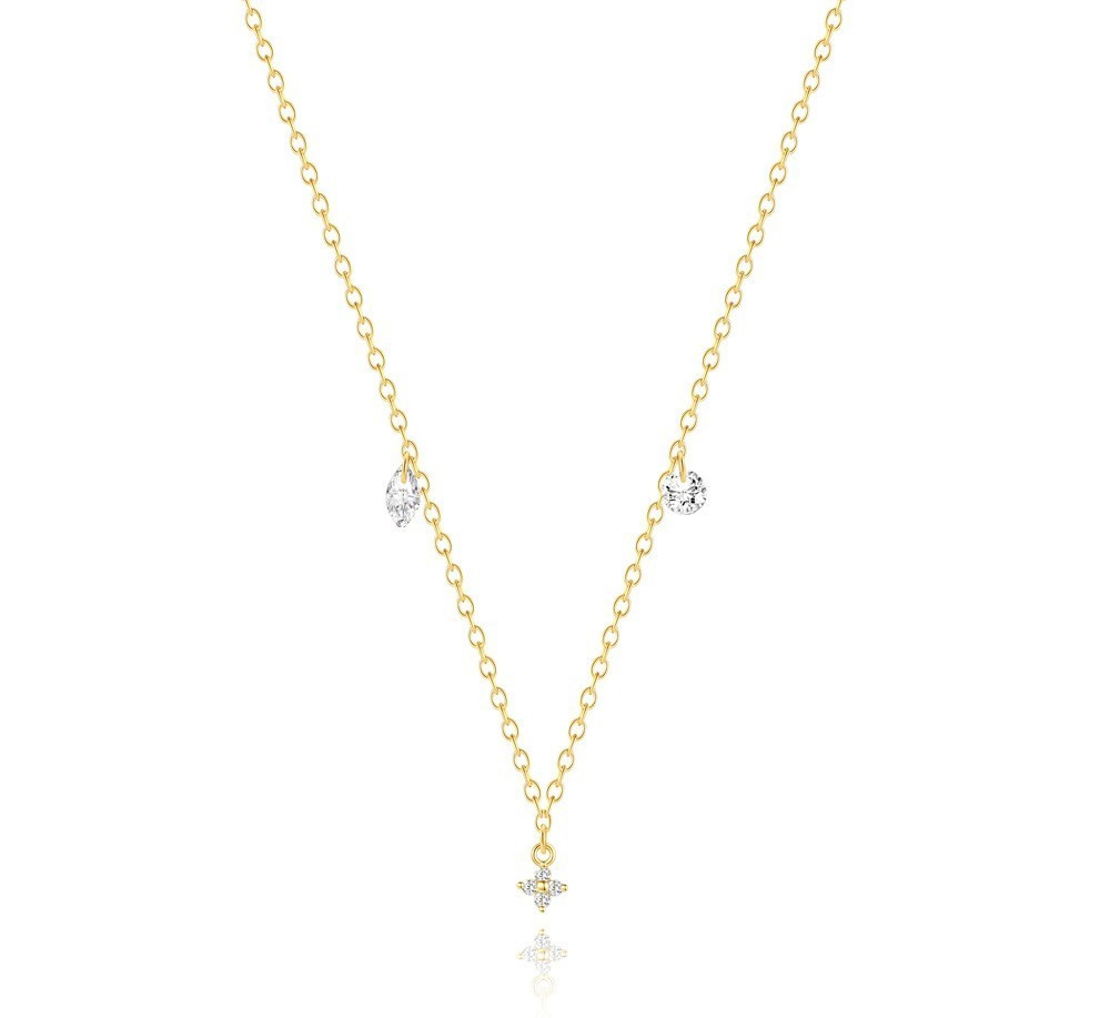 Gold Plated 925 Sterling Silver CZ Y Lariat Necklace for Women
