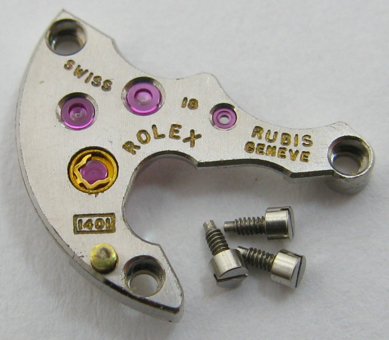 Rolex 1401 18 jewels Watch Movement train wheel bridge 2912