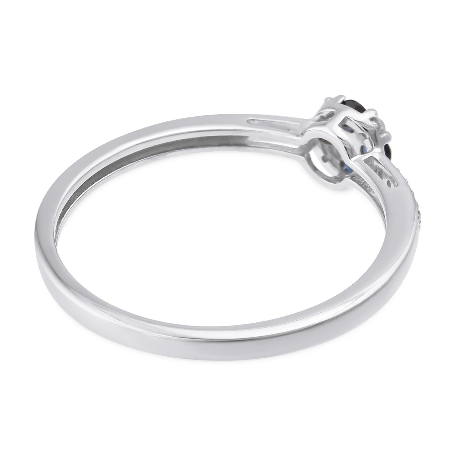 0.24 Tcw Blue Sapphire Diamond Flower Cluster Pave Ring 925 Sterling Silver Gift