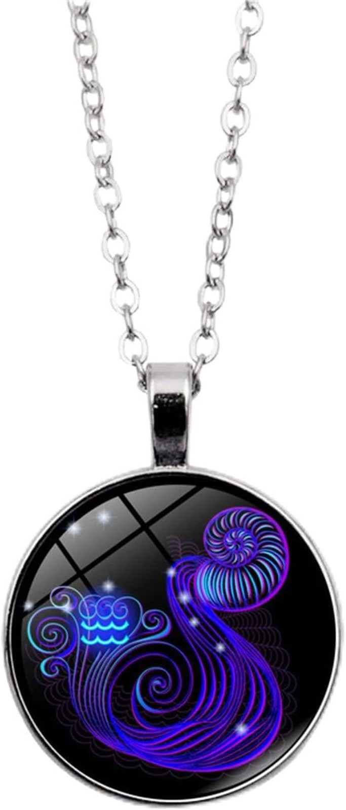 Zodiac Necklace Stainless Steel Ball Chain Astrology Pendant Sign Gift Jewelry