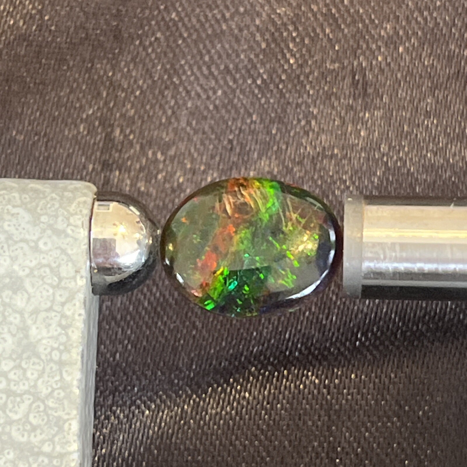 1 Ct. Black Opal Cabochon Stabilized 9.2mm X 11.3mm X 2mm