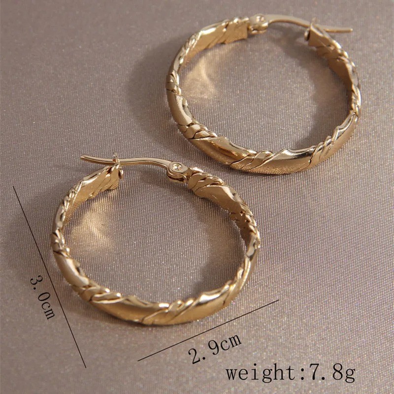 14K Gold Filled Chunky Large Polished Hoop Earrings for Women Statement Jewelry