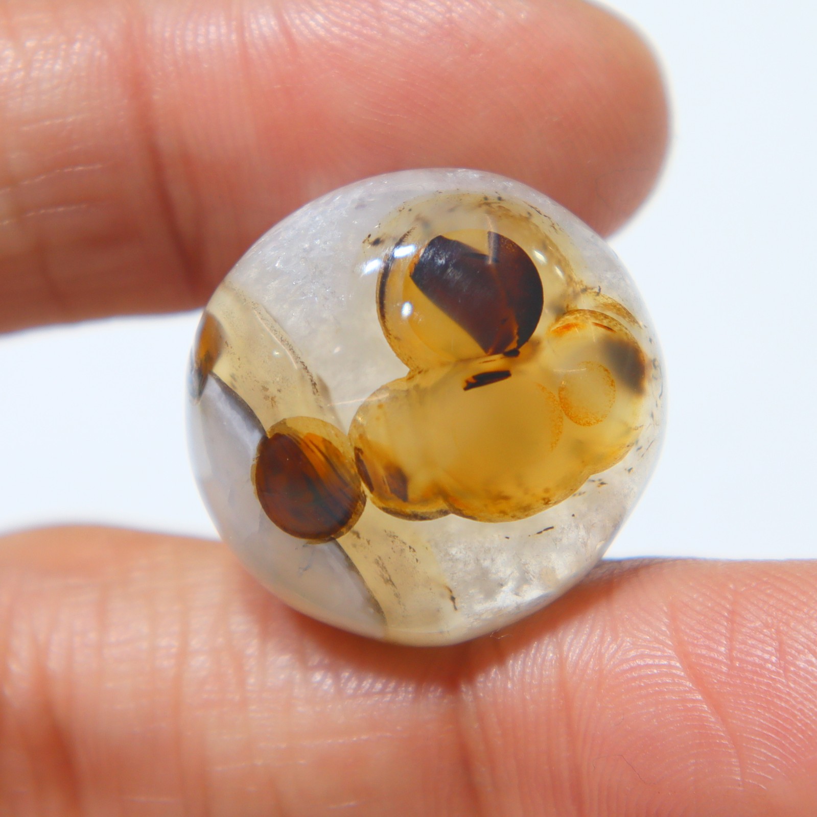 Yemeni Aqeeq Sulemani Hakik Agate Natural Round Cabochon Gobi Agate Gemstone