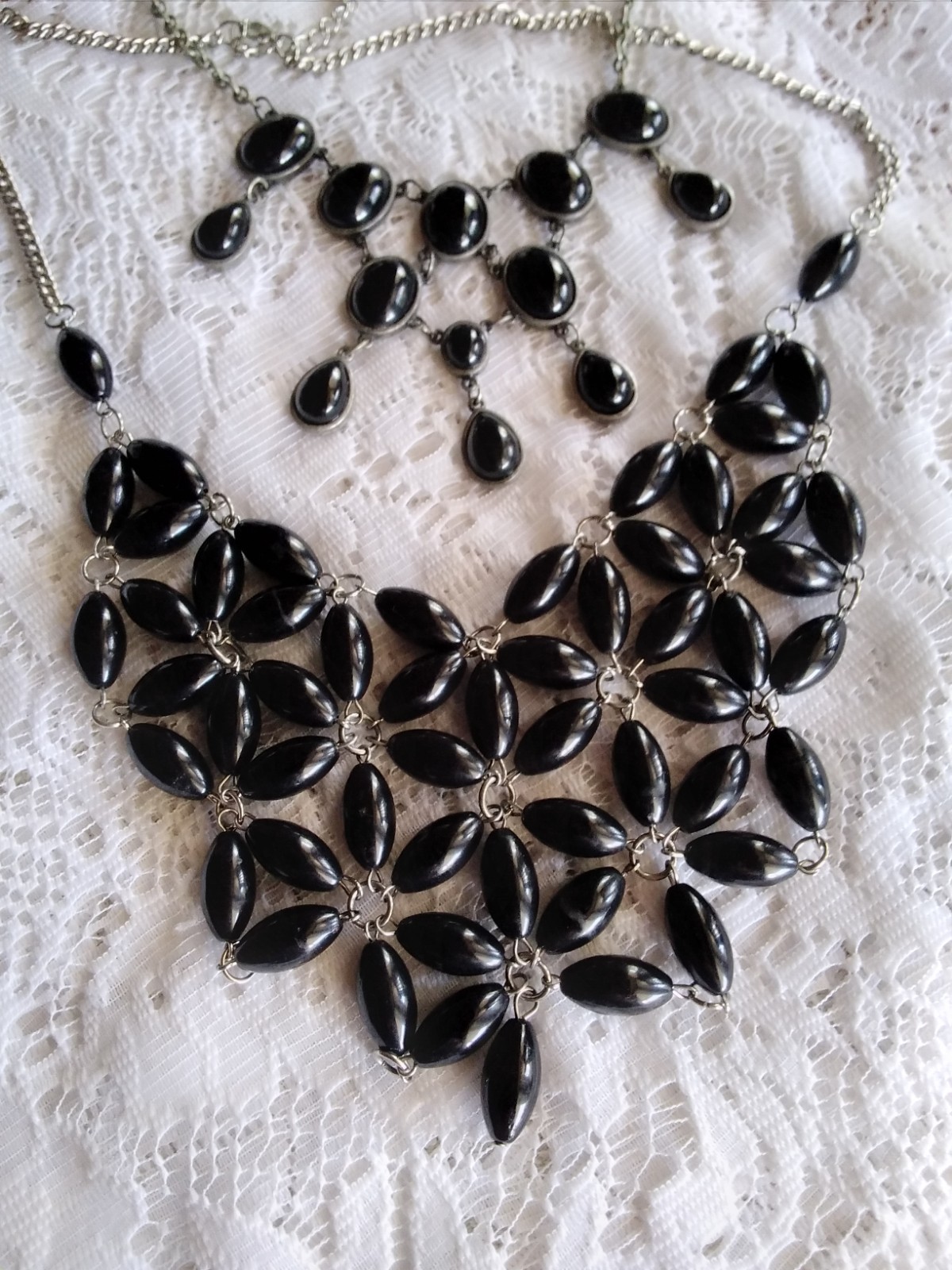 Vintage To Modern Tones Of Black Mixed 68 Piece Wearable Fashion Jewelry Lot