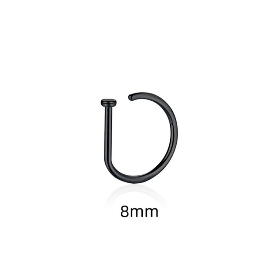 1pc Stainless Steel Fake Nose Ring Punk Style Non-Piercing Septum Clip Jewelry