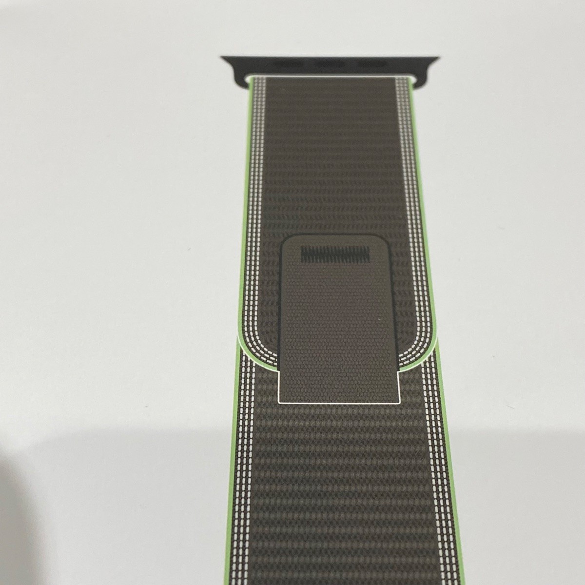 Apple Watch Strap 49mm Neon Green Ocean Band Black Titanium Finish One Size