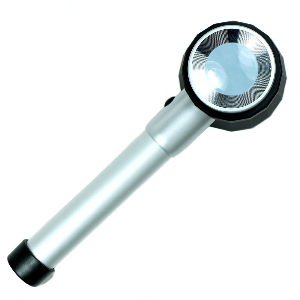 High Quality 10X Optical glass Magnifier Lighted Jeweler loupe w/ Measure Scale