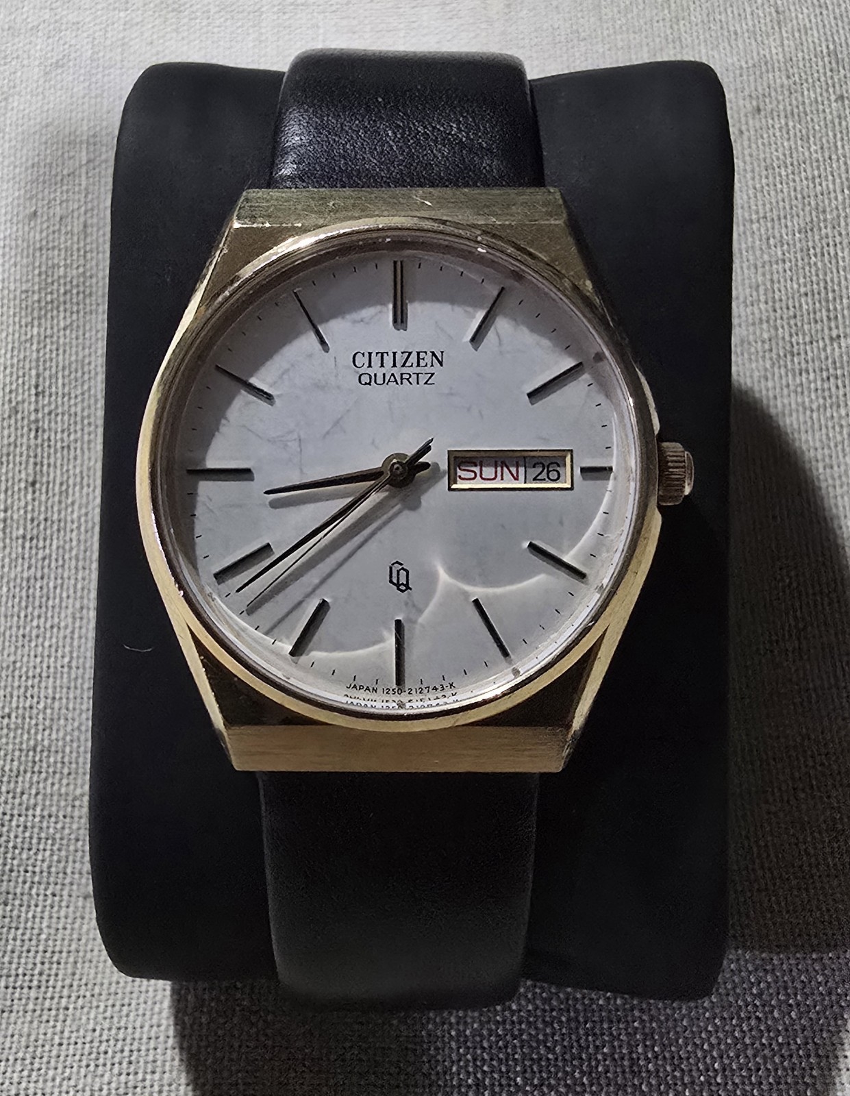 Vintage Citizen Quartz Men’s Day/Date Gold Tone Bracelet 1987 Working Near Mint