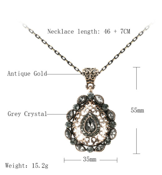 Natural Stone Crystal Zircon Pendant with Unique Hollow Carving Design