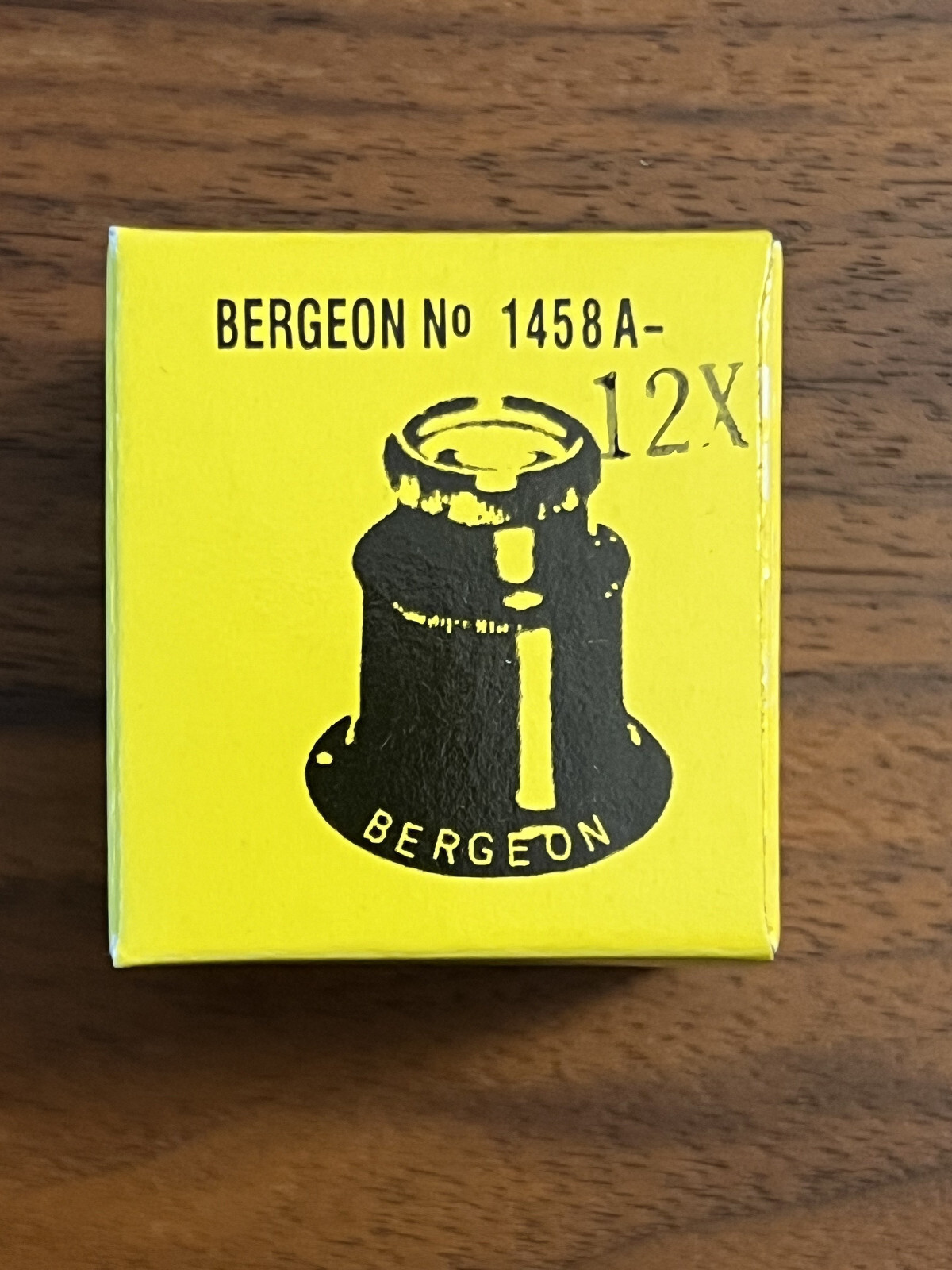 BERGEON 1458-A-12 Watchmakers Double Lens Eyeglass Loupe 12x Magnification, NEW