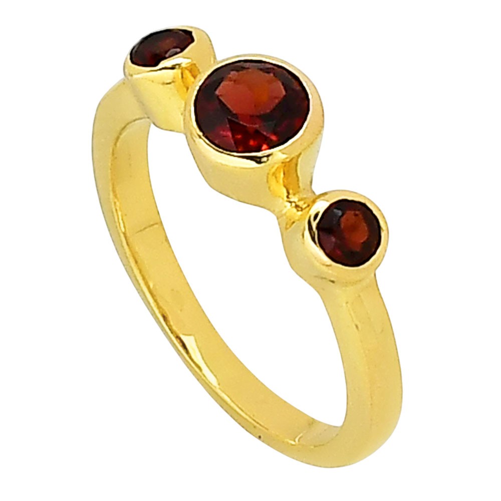 18K Gold Plated Natural Hessonite Garnet – Madagascar Ring s.6 Jewelry TR01435