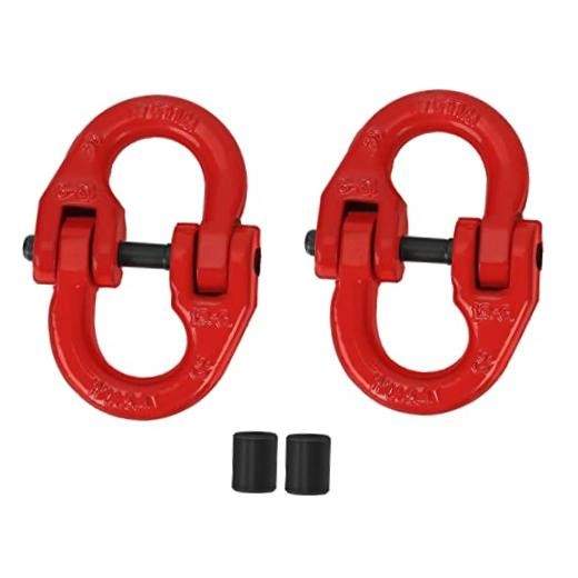 2PC 1/2 inch Tow Hitch Hammer Lock Safety Chain Connector Link Hammerlock Red