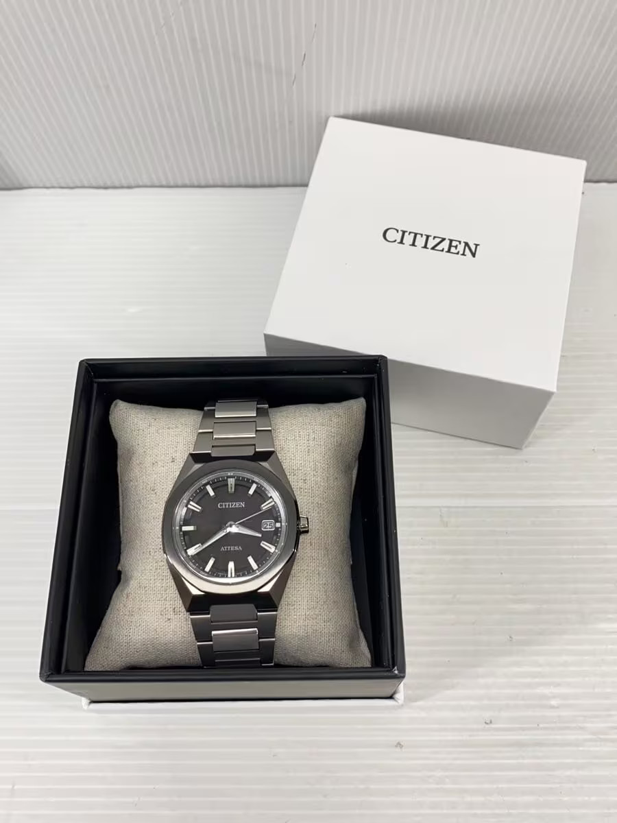 CITIZEN ATTERA With Box Quartz Watch Analog BLK SLV cb3045 61e