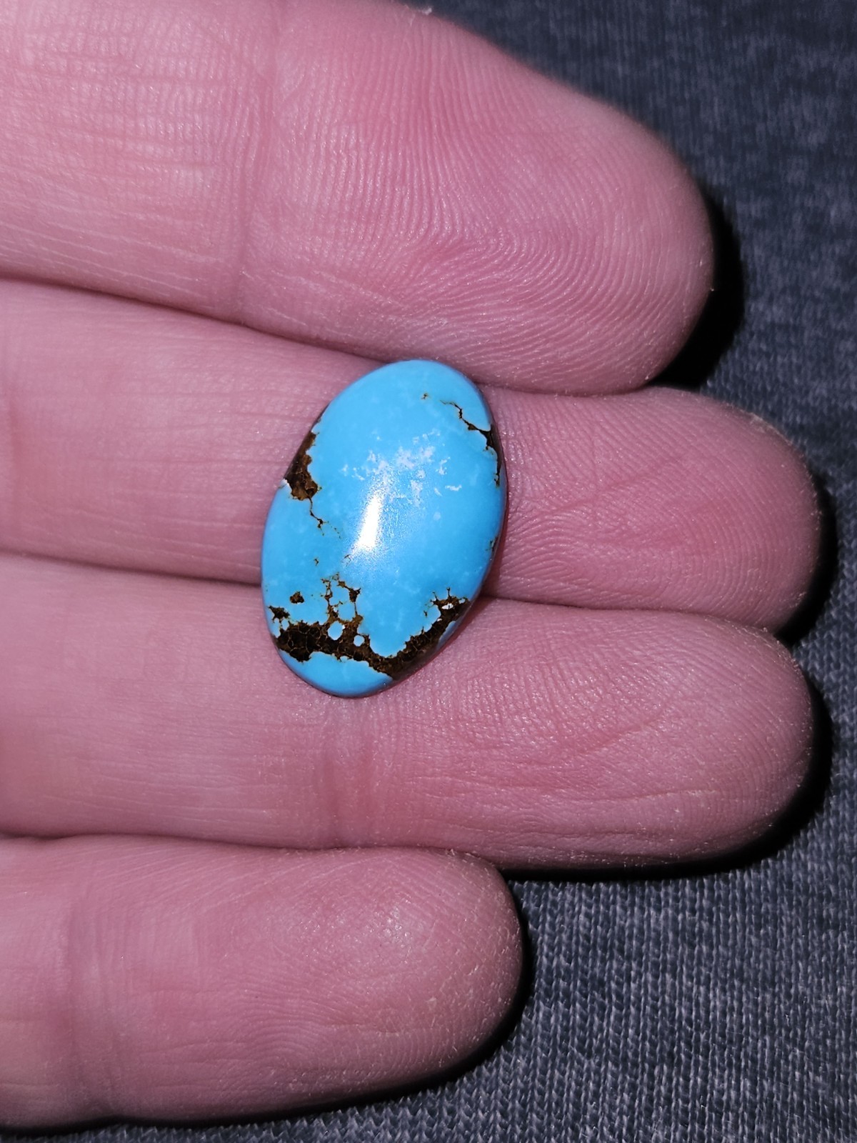 Rare Bisbee Turquoise Ovals – Backed – 7 pieces – 48.905 carats total