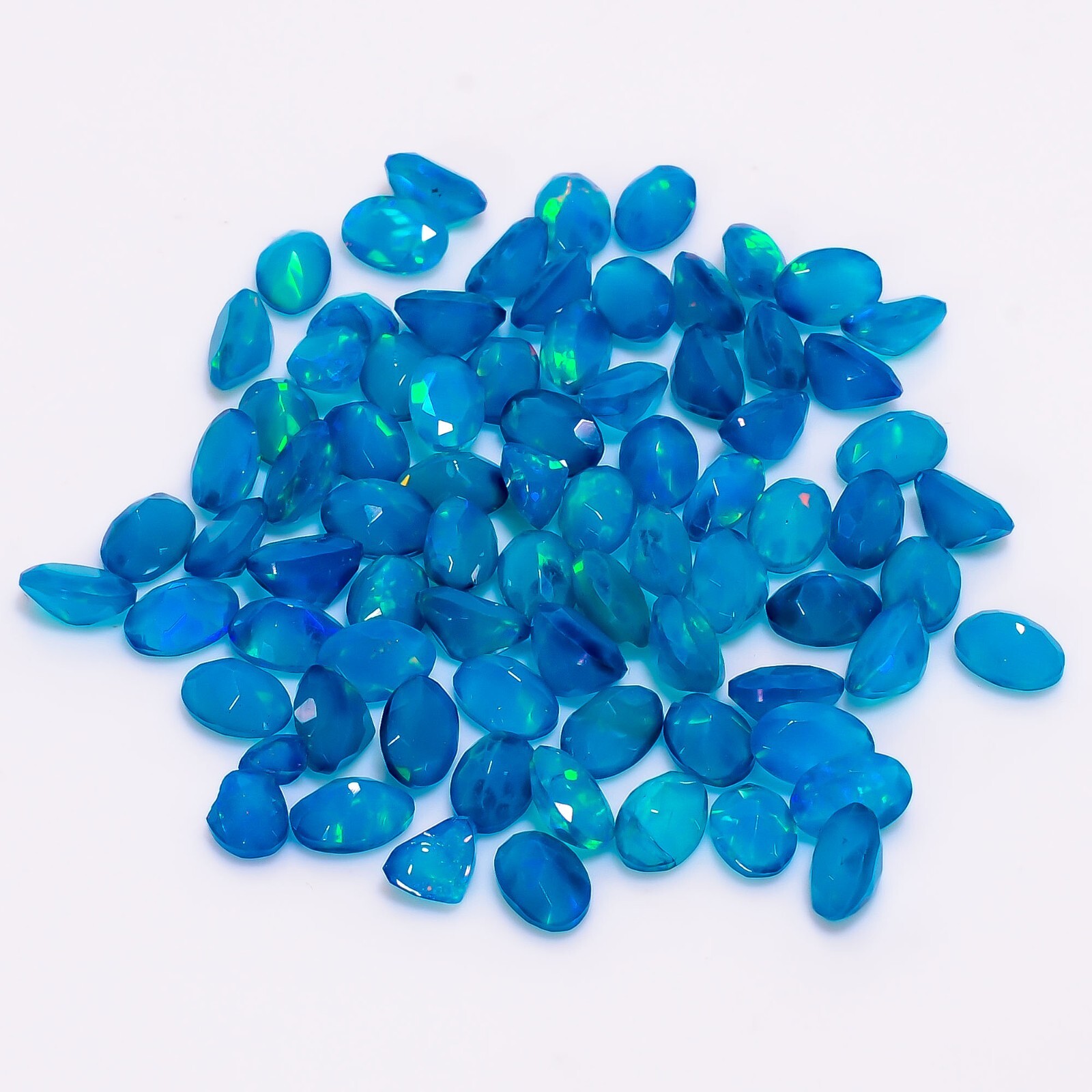 Natural Blue Ethiopian Opal Faceted Loose Gemstone Lot 23 Ct. 6X4X3 mm A-5741