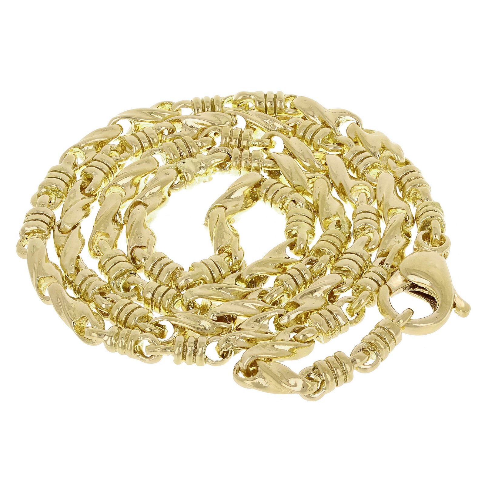 10k Yellow Gold Solid Handmade Fashion Link Necklace 24″ 3.5mm 35.4 grams