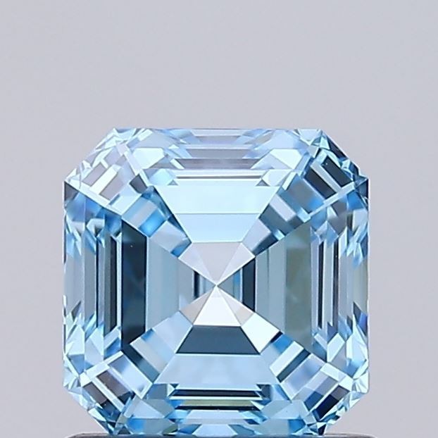 1 CT Fancy Vivid Blue Asscher Lab Diamond for Ring, Pendant