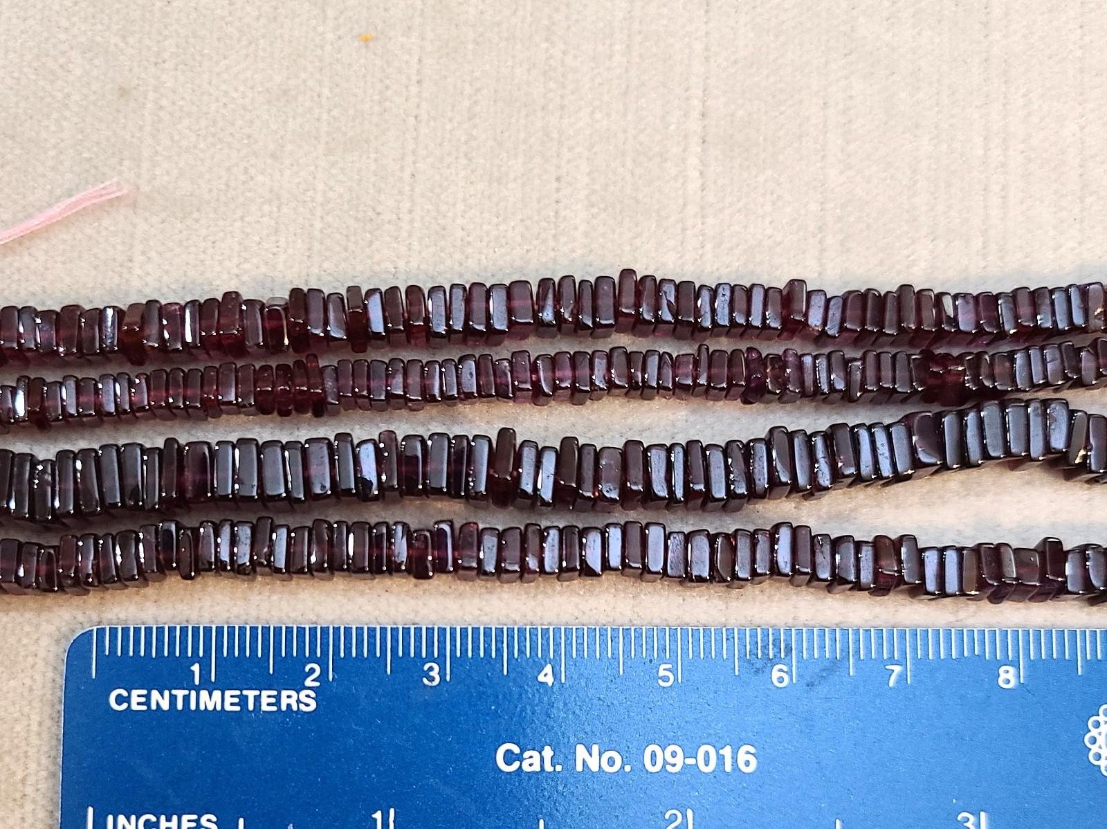 2 Strands 16″ ea Natural Purplish Almandine Garnet Square Heishi Beads 3.8-6.0mm
