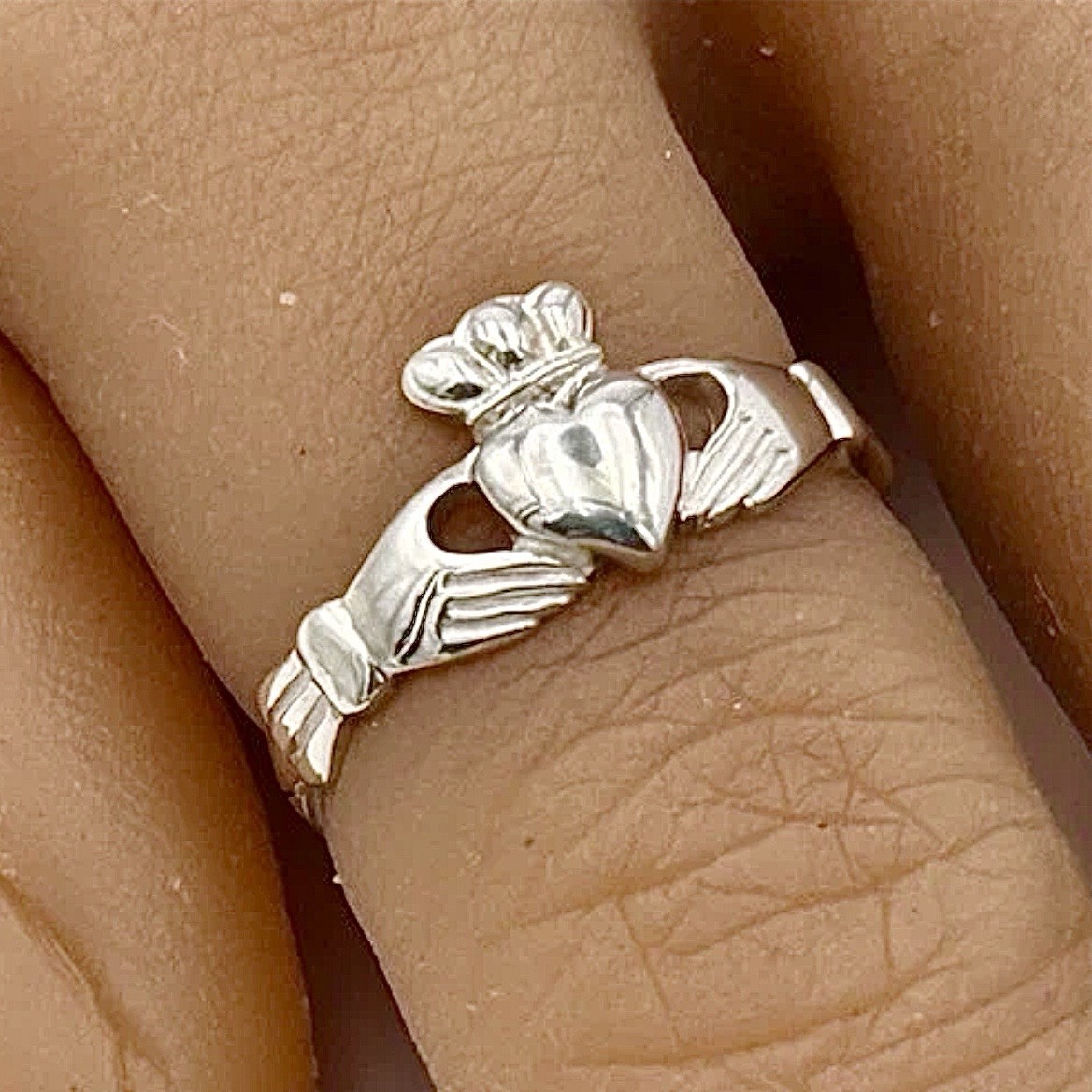 Sterling Silver 925 Irish Claddagh Ring Celtic Weave Braided Band JMH Dublin