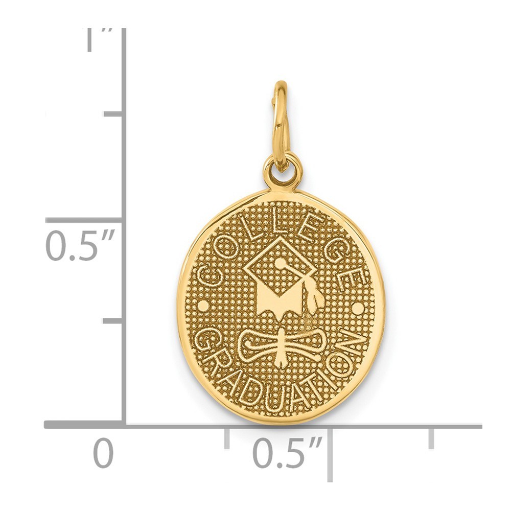 14k Yellow Gold COLLEGE GRADUATION Charm Necklace Womens