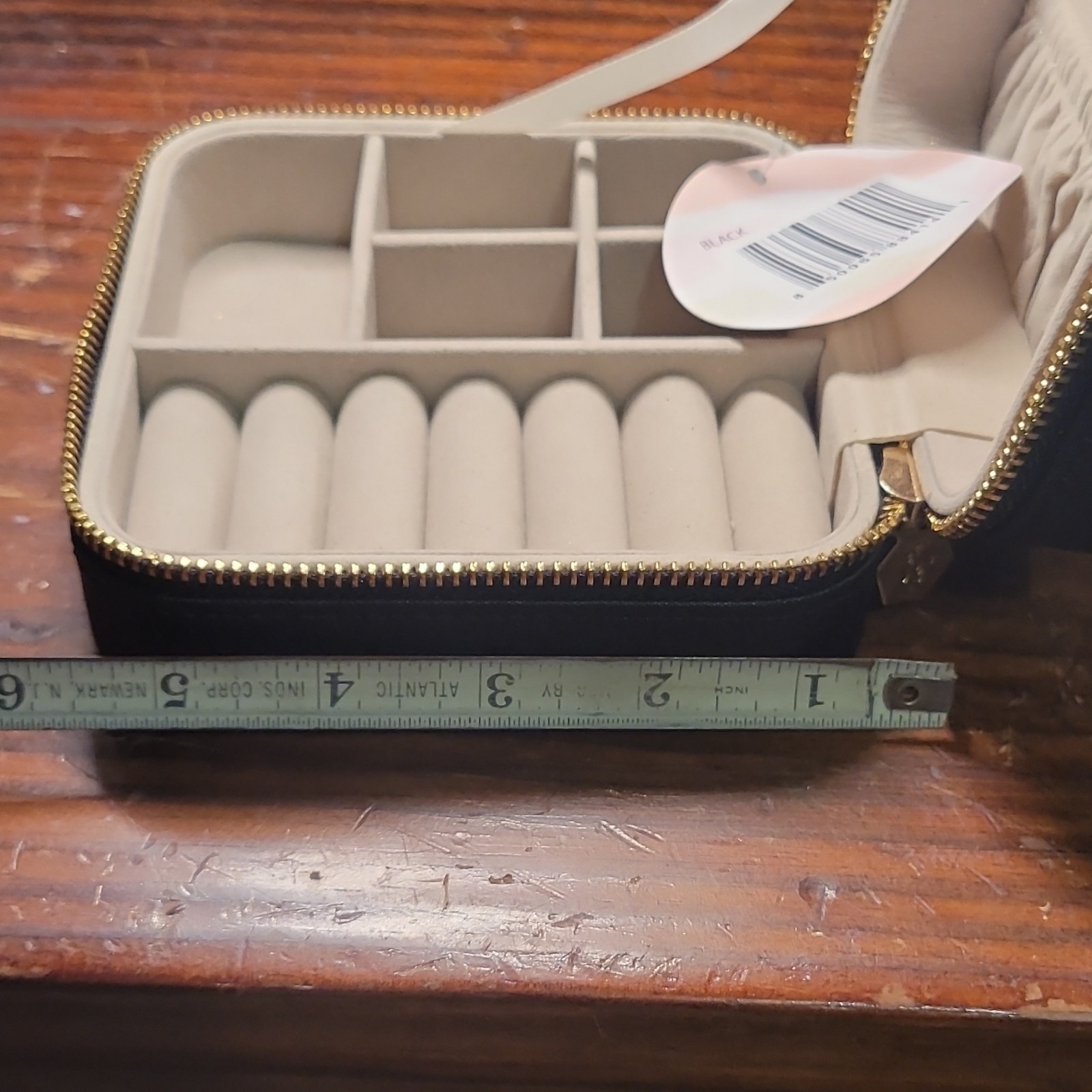 Hives & Honey Mya Black Travel Jewelry Case Zip-Around Mirror