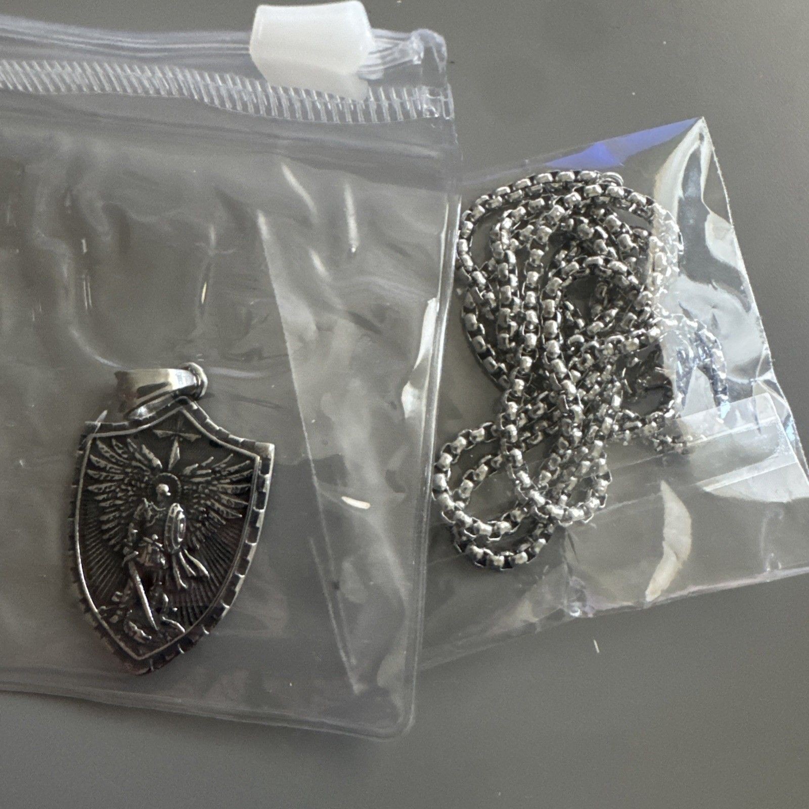 Cross Shield Viking Stainless Steel Pendant 24 Inch Box Chain Warrior Wings Gift