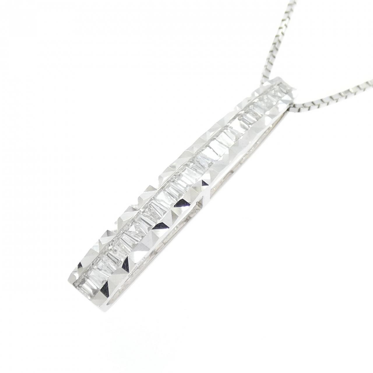 Authentic K18WG Diamond Necklace 0.15CT #270-004-226-6676