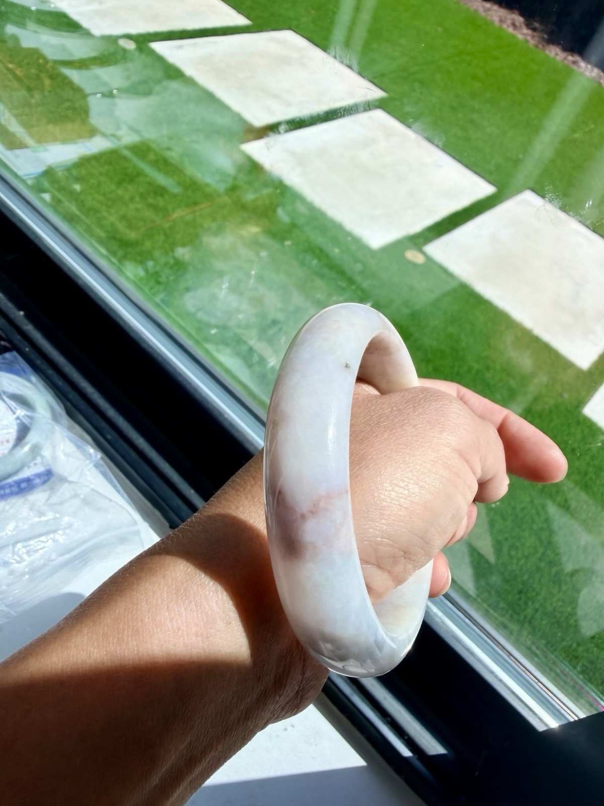 Burma Jadeite Bangle 59m pinky red Type A Burmese Jade Fully Translucent