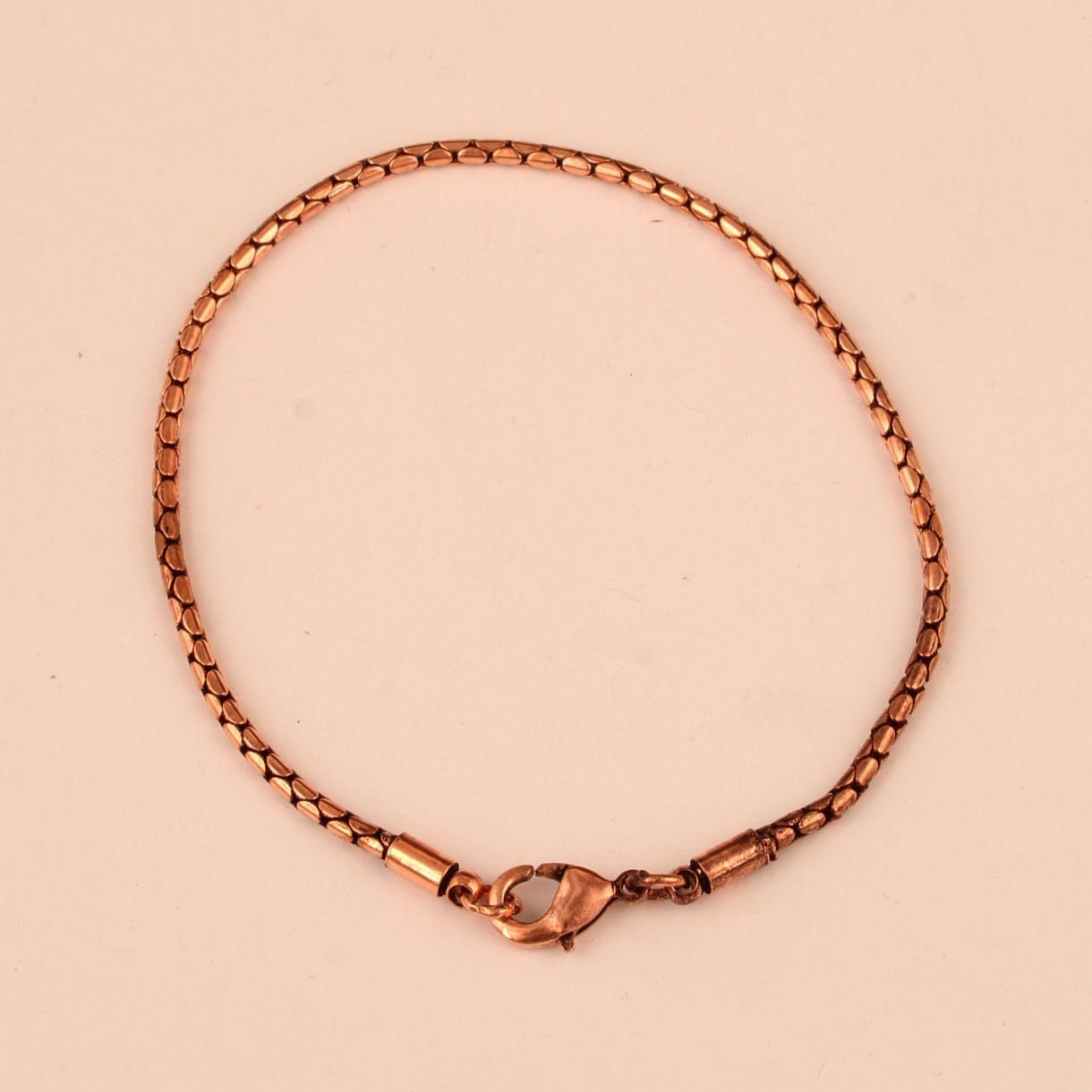 Oxidized Copper Wheat Chain Anklet for Women, Handmade Pure Copper Anklet