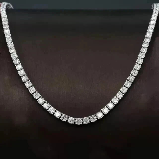 20Ct Round Cut Lab Created Diamond Women’s Tennis Necklace 18k White Gold Plated