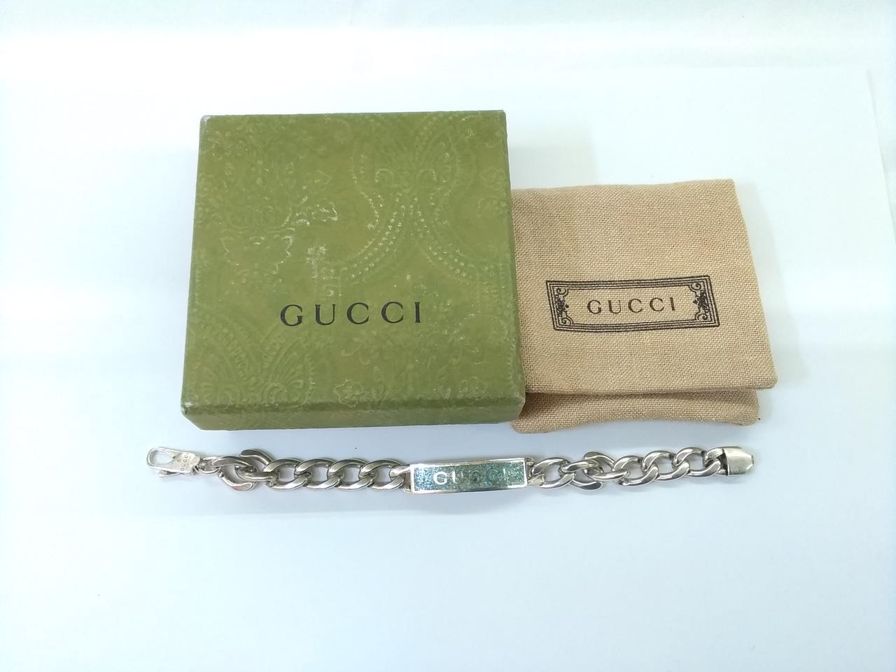 GUCCI Bracelet White Enamel and Metal 678712 Auth Japan