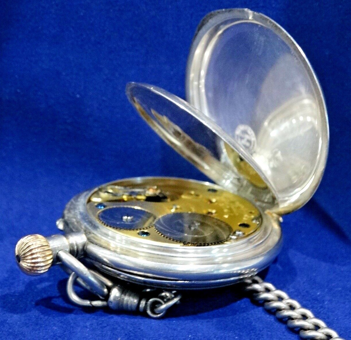1910 A. LANGE & SOHNE GLASHUTTE POCKET SILVER & GOLD POCKET WATCH