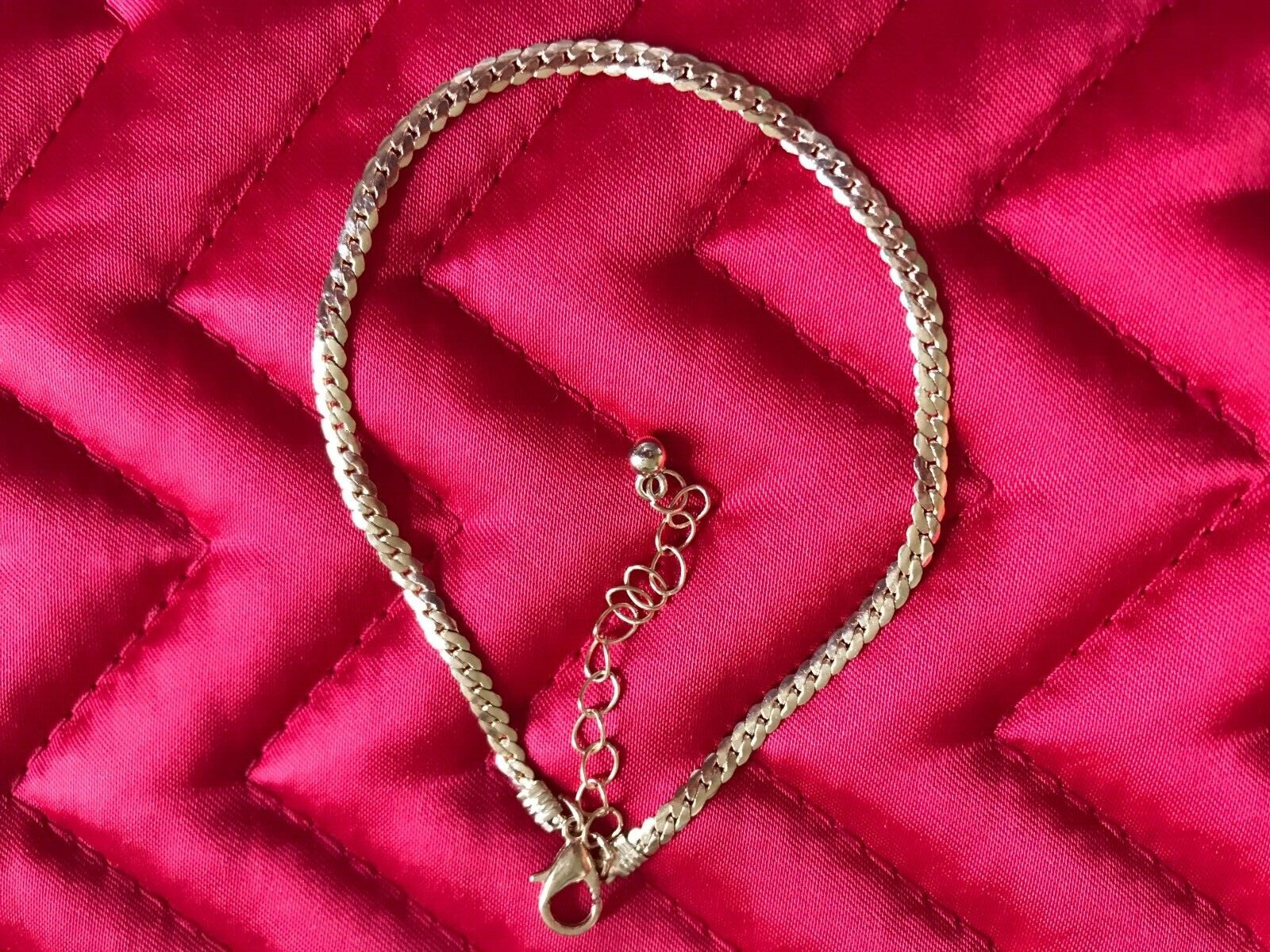 Gold-Plated Zinc Alloy Chain Anklet Bracelet New 8″+ 2″