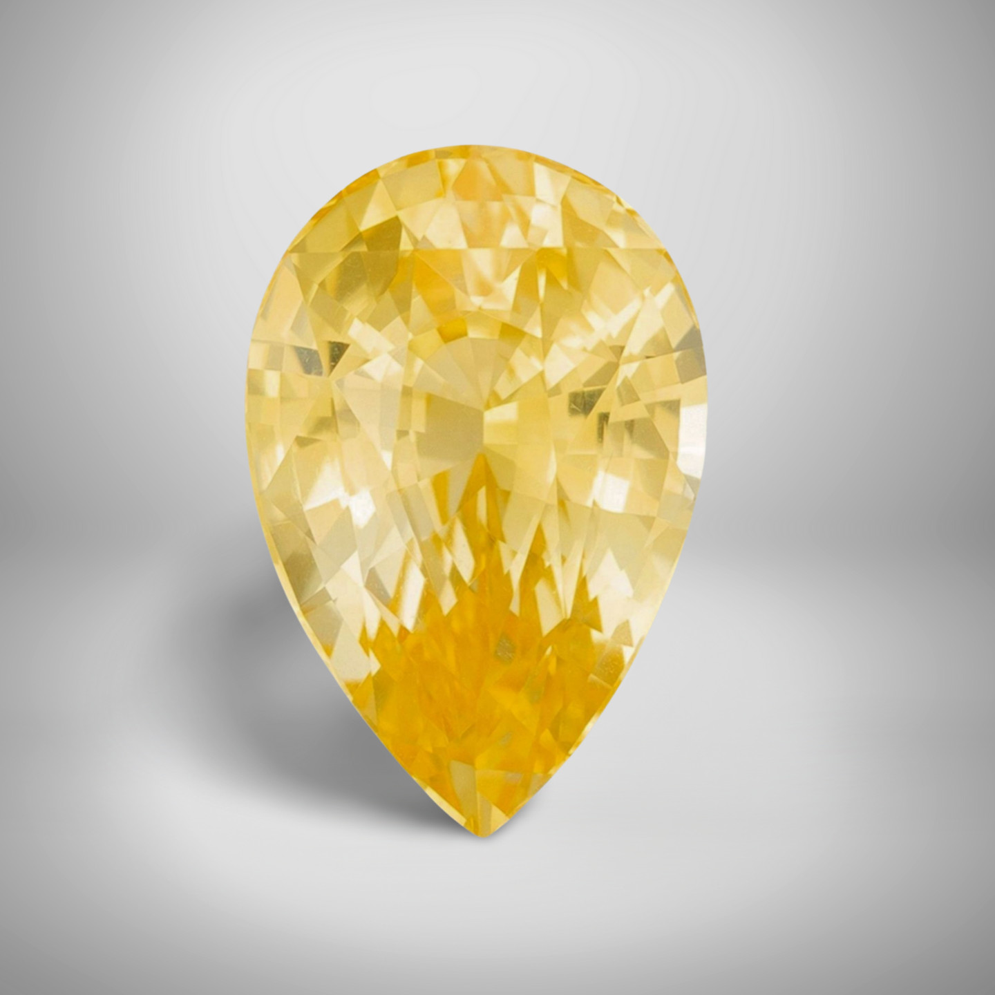 Yellow Sapphire Pear Cut Gemstone 4.3 Cts – 12×8 mm Flawless Loose Gem