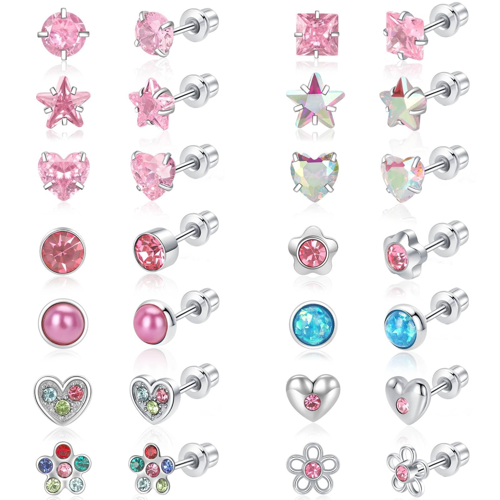 KANOUE 14 Pairs Surgical Steel Earrings Set for Toddlers, Kids, Women – Hypoa…